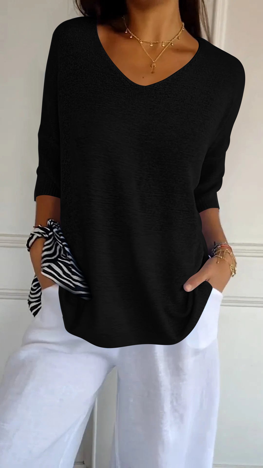 Mette™ | Gebreide top met elegante V-hals