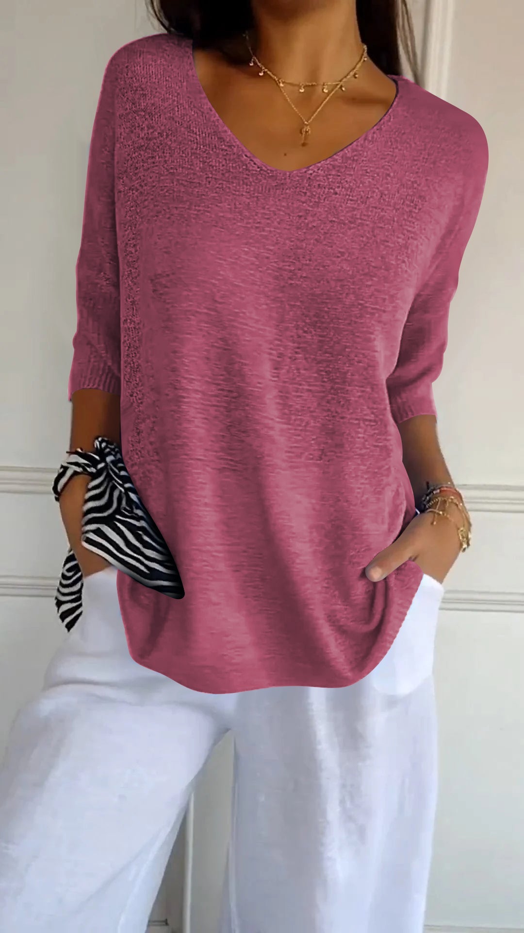 Mette™ | Gebreide top met elegante V-hals