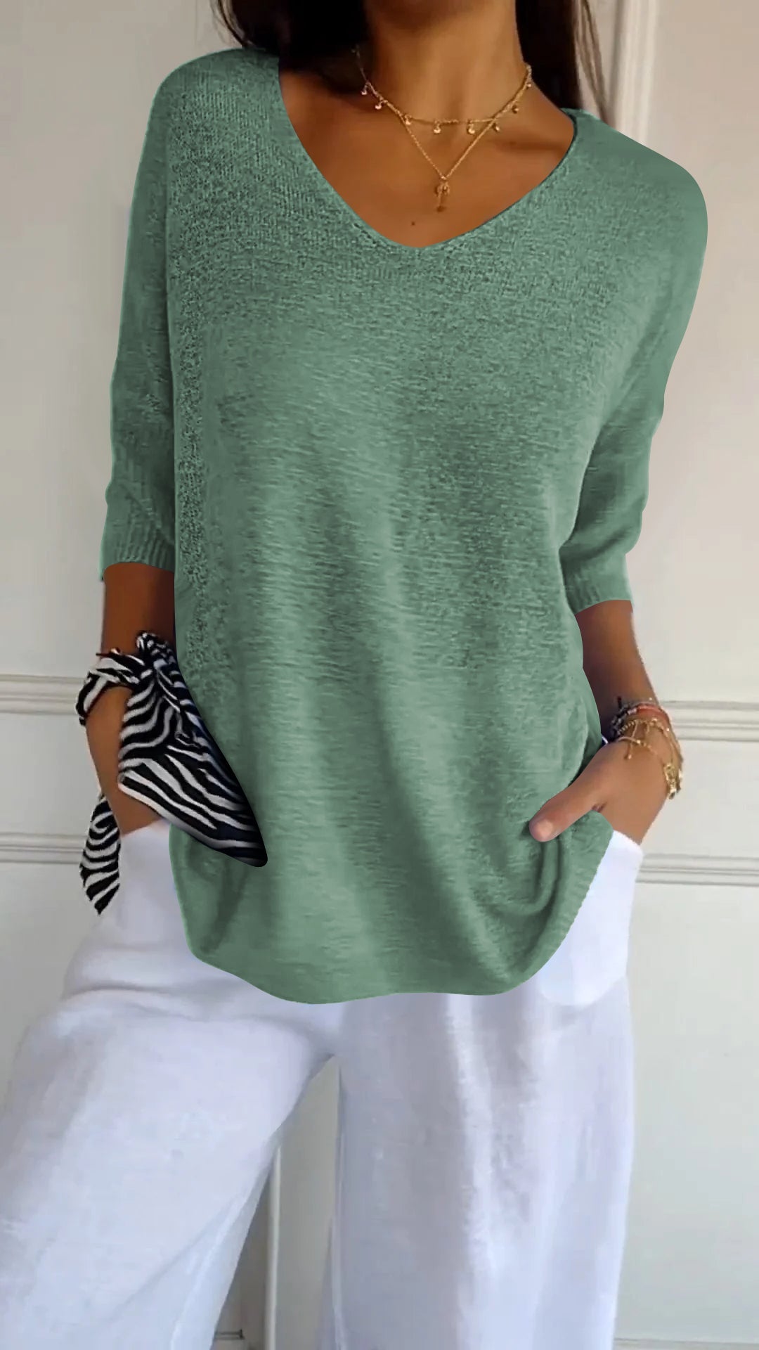 Mette™ | Gebreide top met elegante V-hals