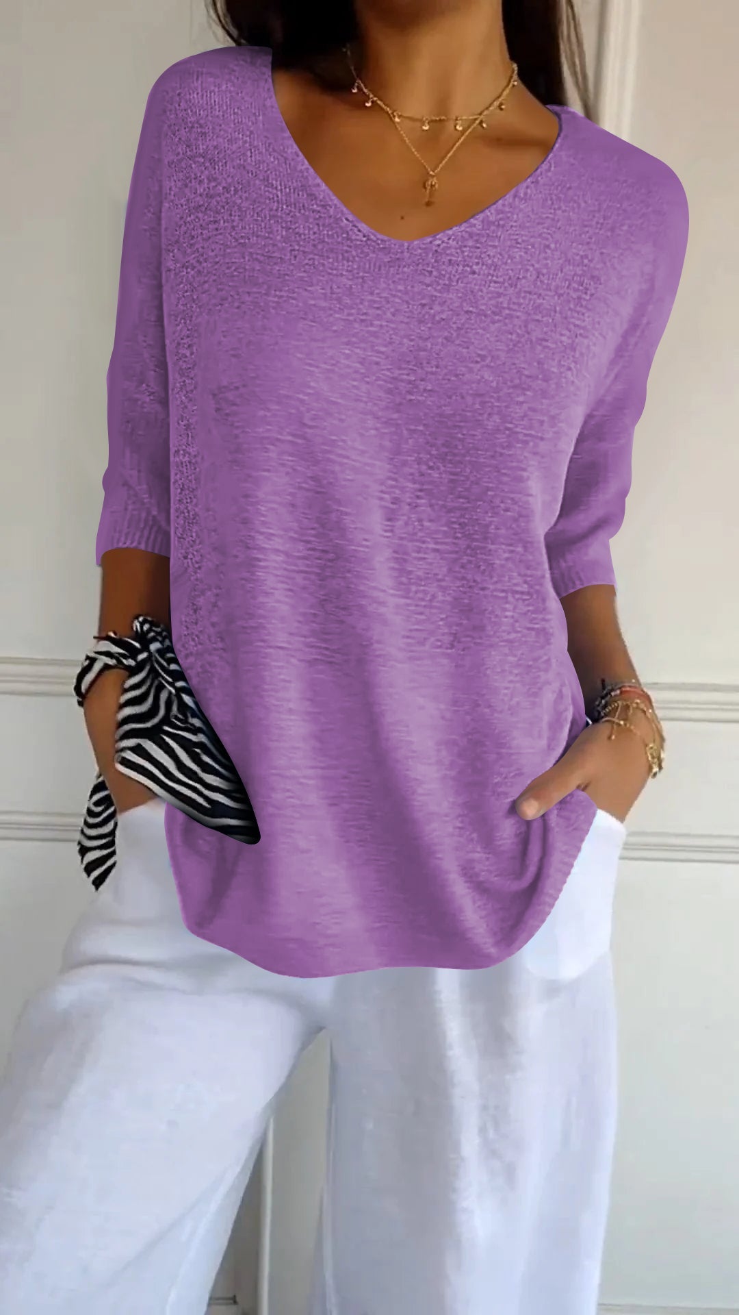 Mette™ | Gebreide top met elegante V-hals