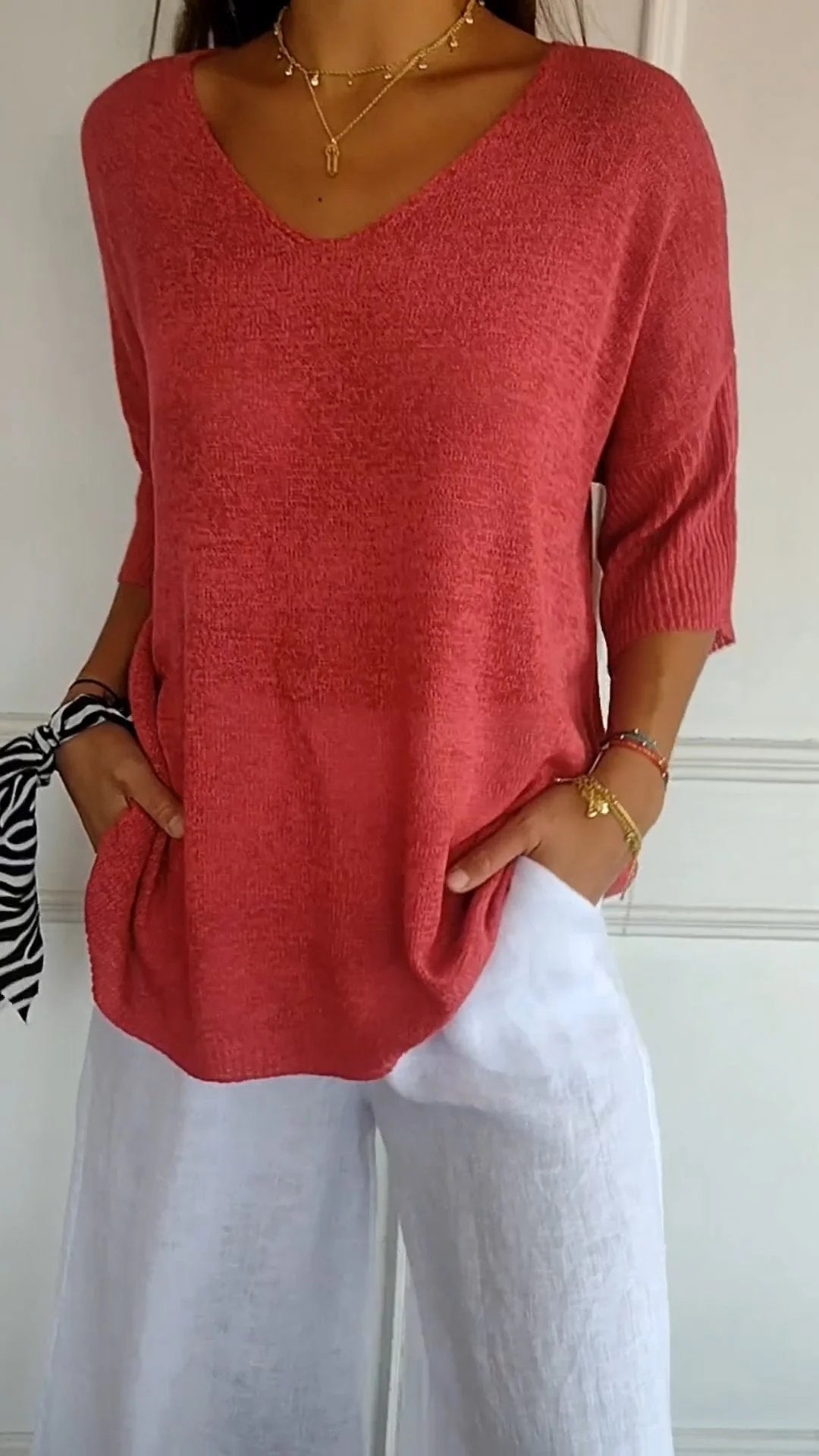 Mette™ | Gebreide top met elegante V-hals