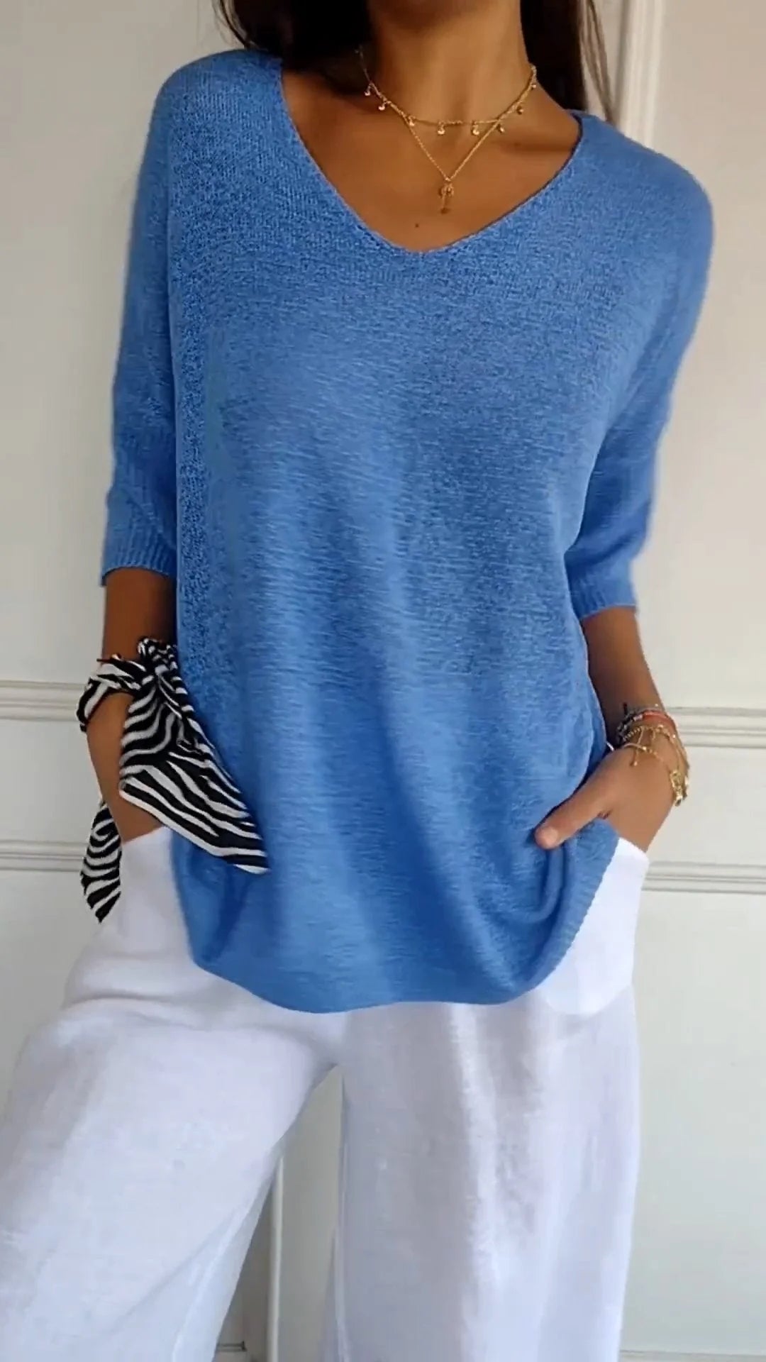Mette™ | Gebreide top met elegante V-hals