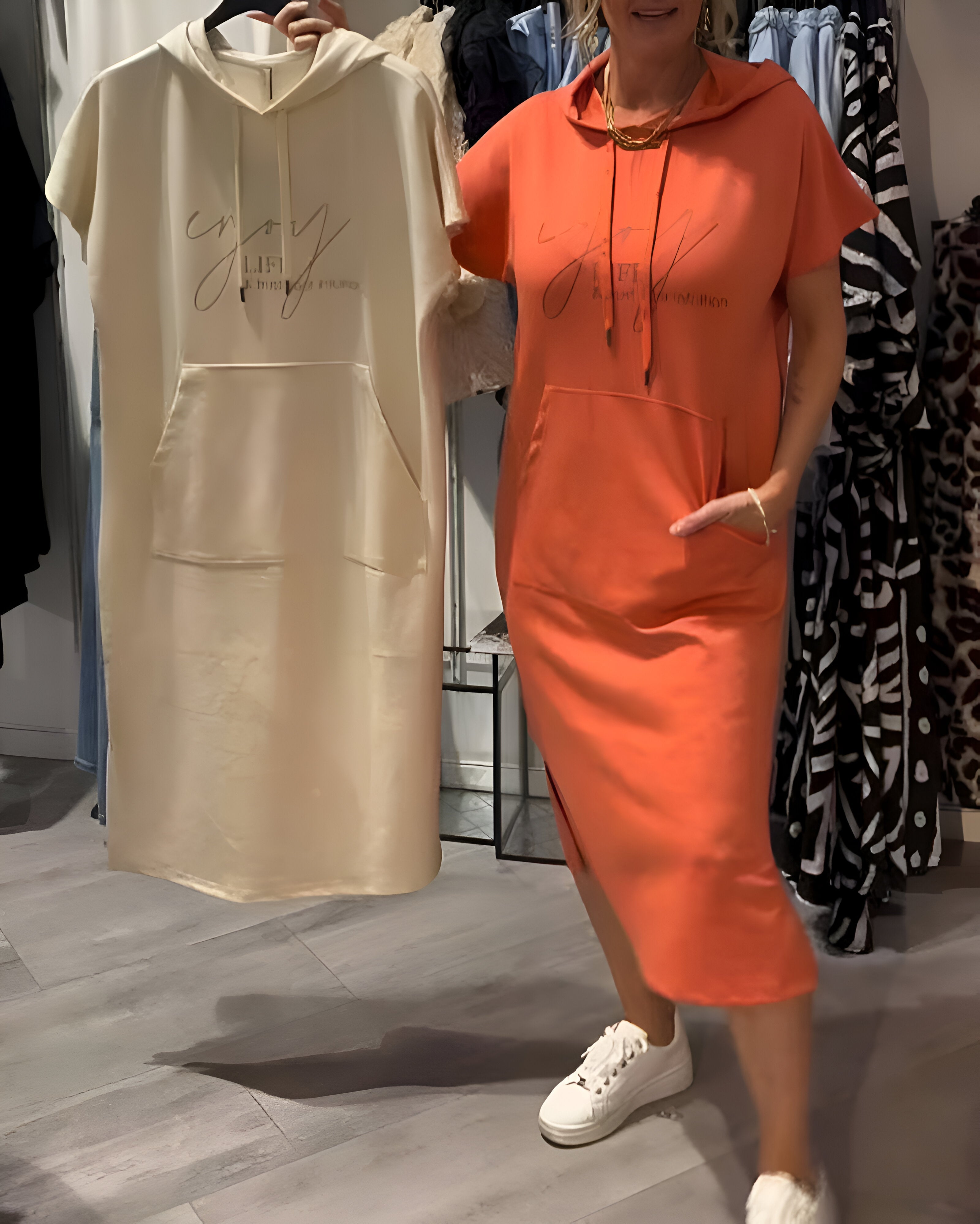 Saskia™ Casual jurk met capuchon
