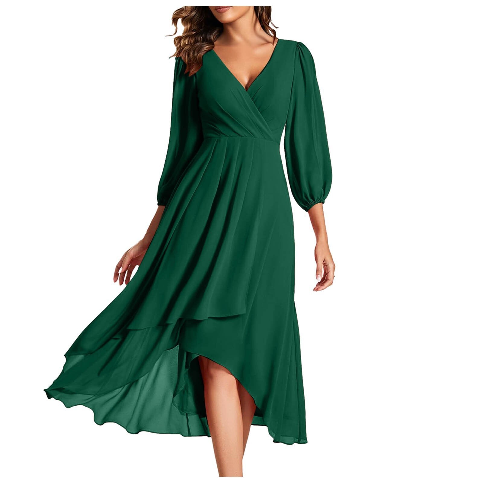 Ingeborg™ Pleated Ruffles Elegant Long Dress