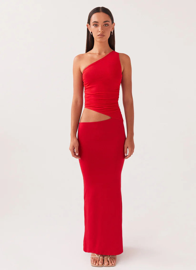 LOVELLA | ONE SHOULDER MAXI DRESS