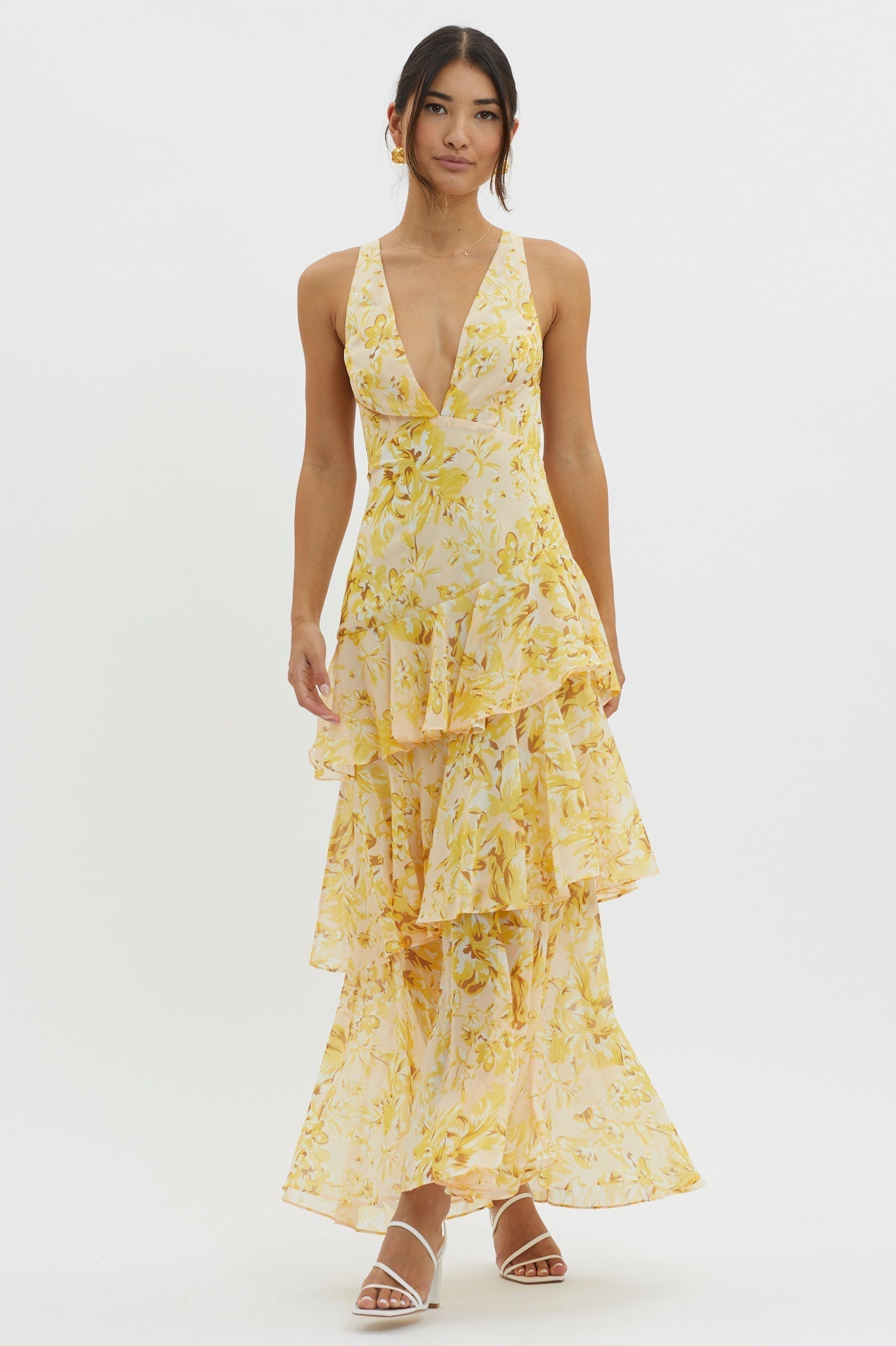 VEDA | RUFFLE MIDI DRESS