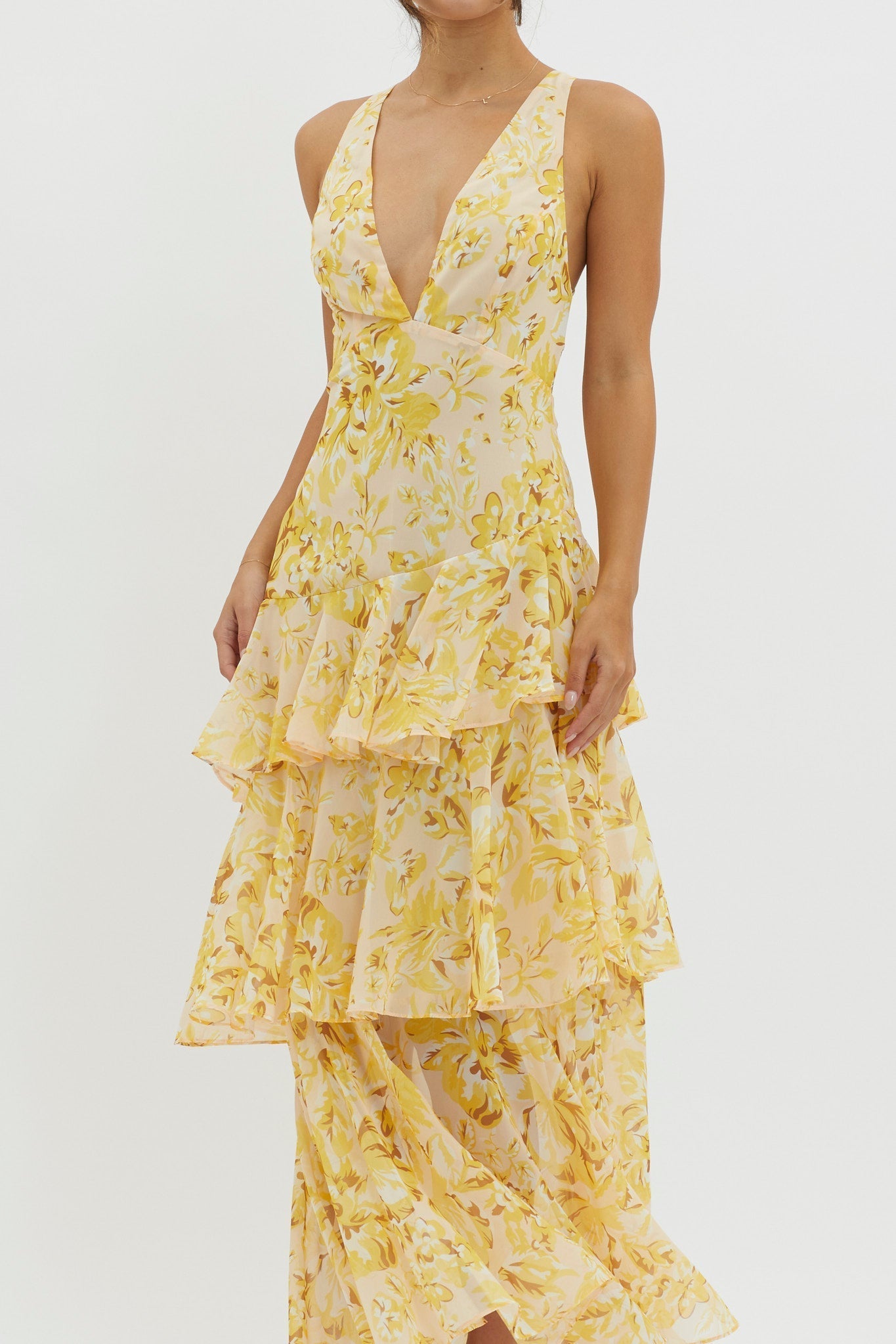 VEDA | RUFFLE MIDI DRESS