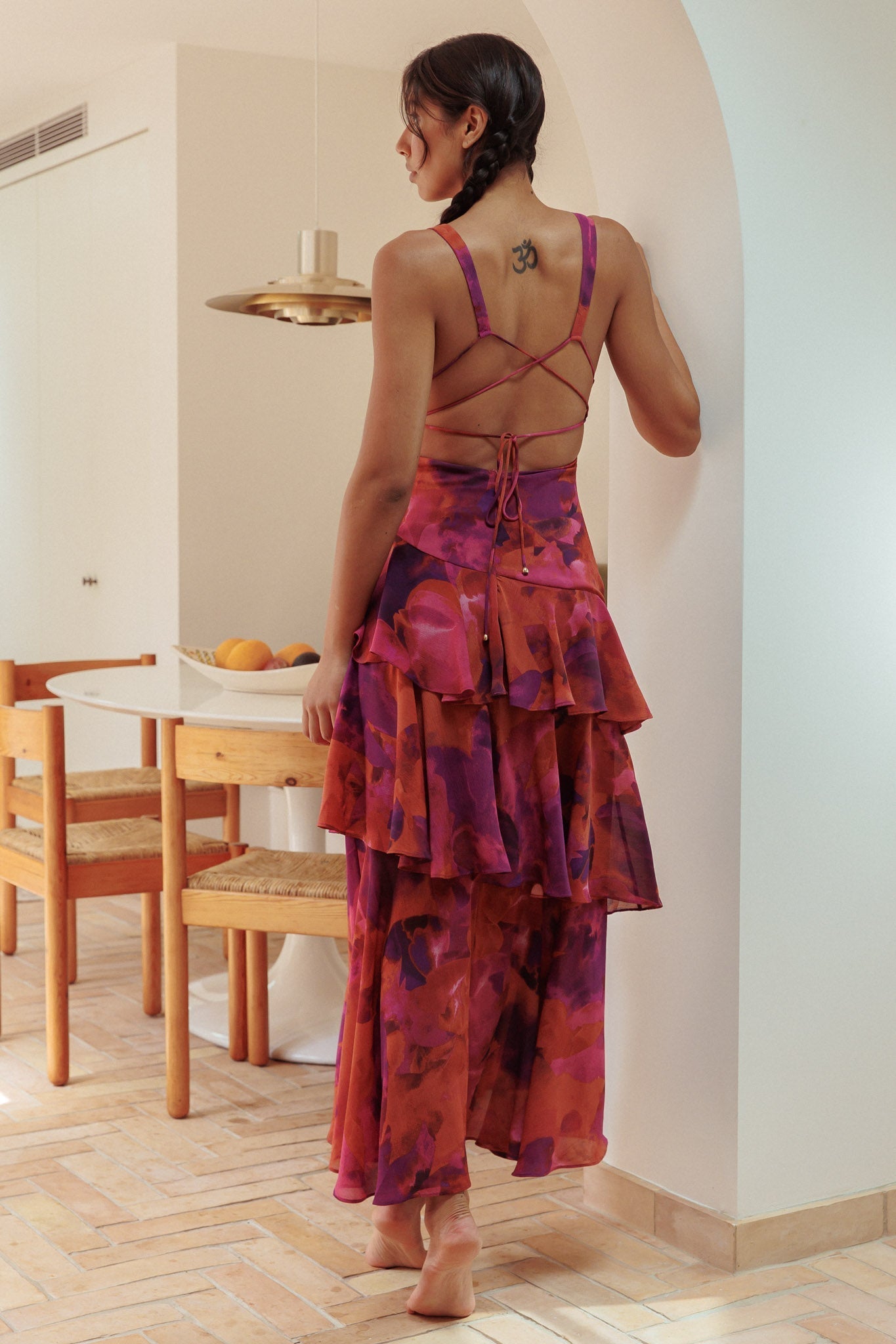 VEDA | RUFFLE MIDI DRESS