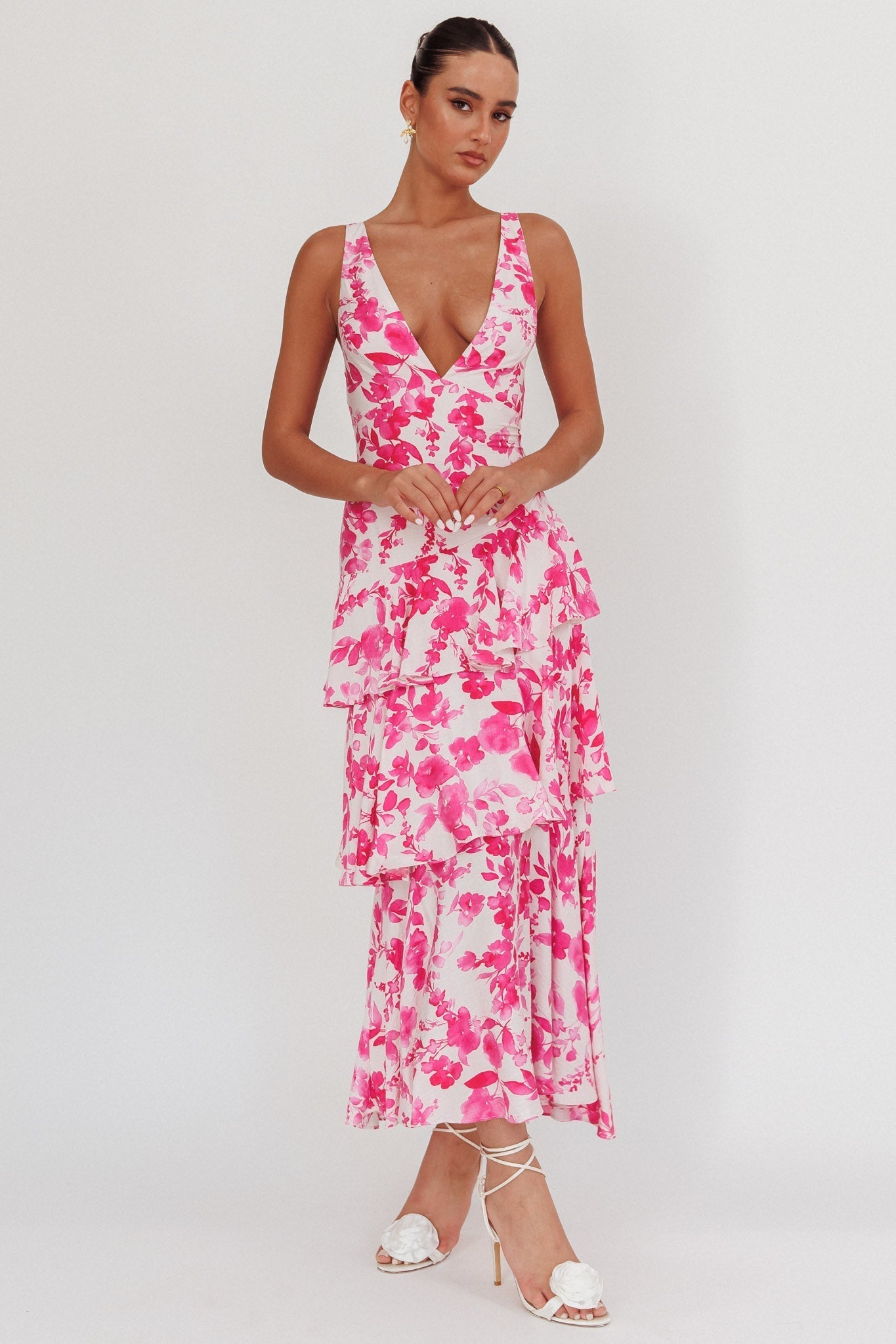 VEDA | RUFFLE MIDI DRESS