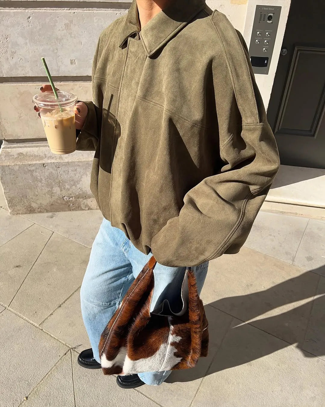 FAUX SUEDE BOMBER JACKET