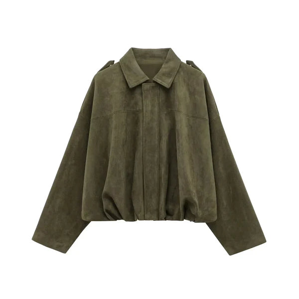FAUX SUEDE BOMBER JACKET