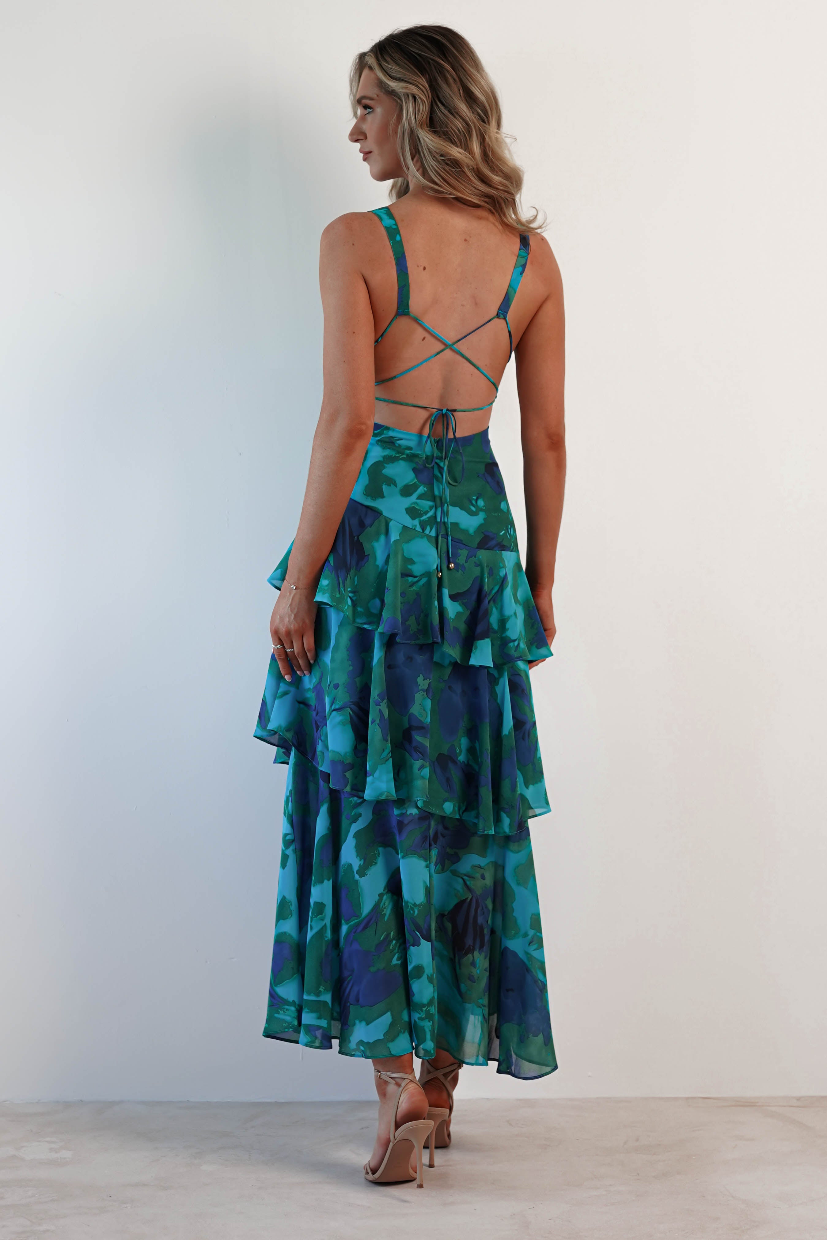 VEDA | RUFFLE MIDI DRESS
