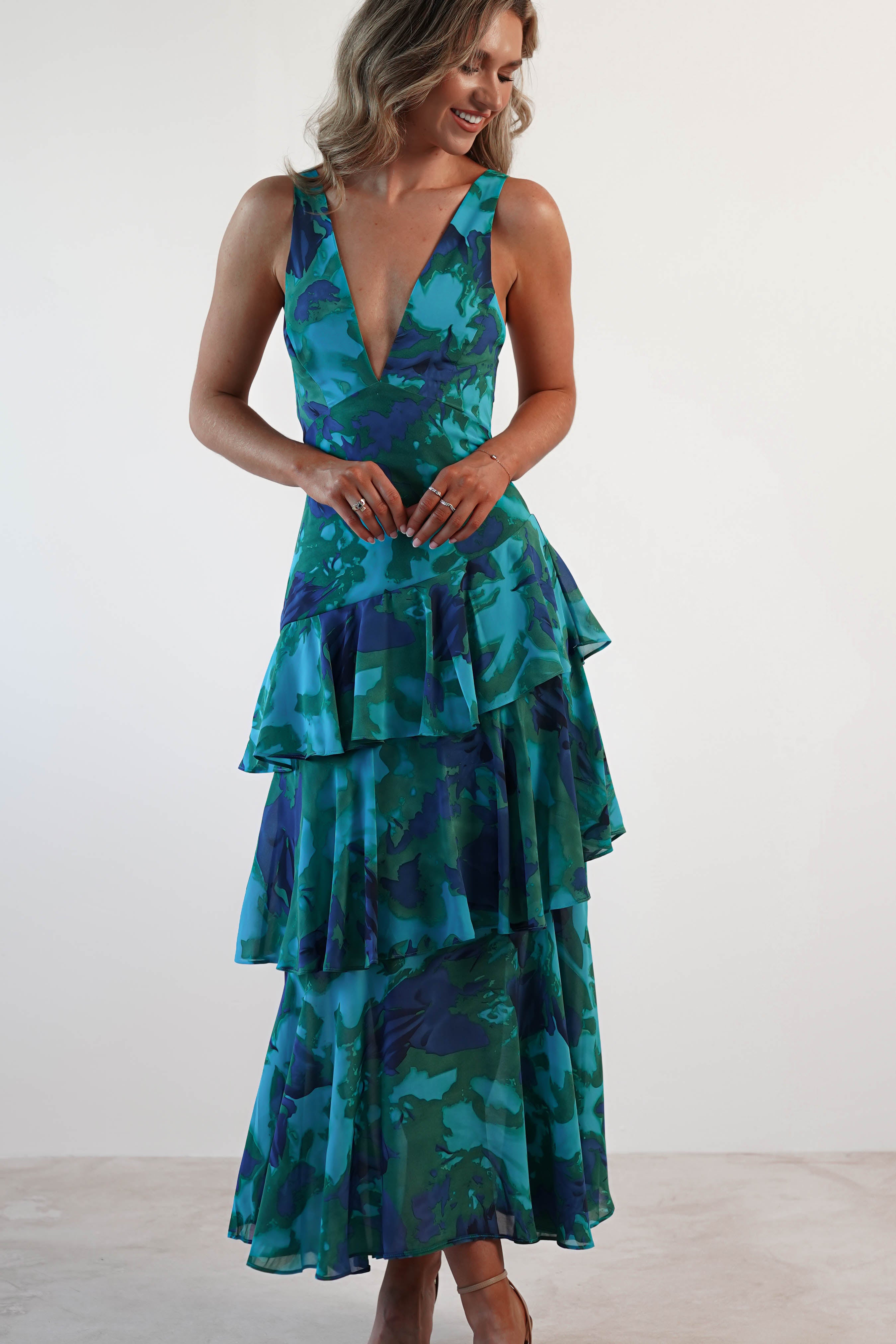 VEDA | RUFFLE MIDI DRESS