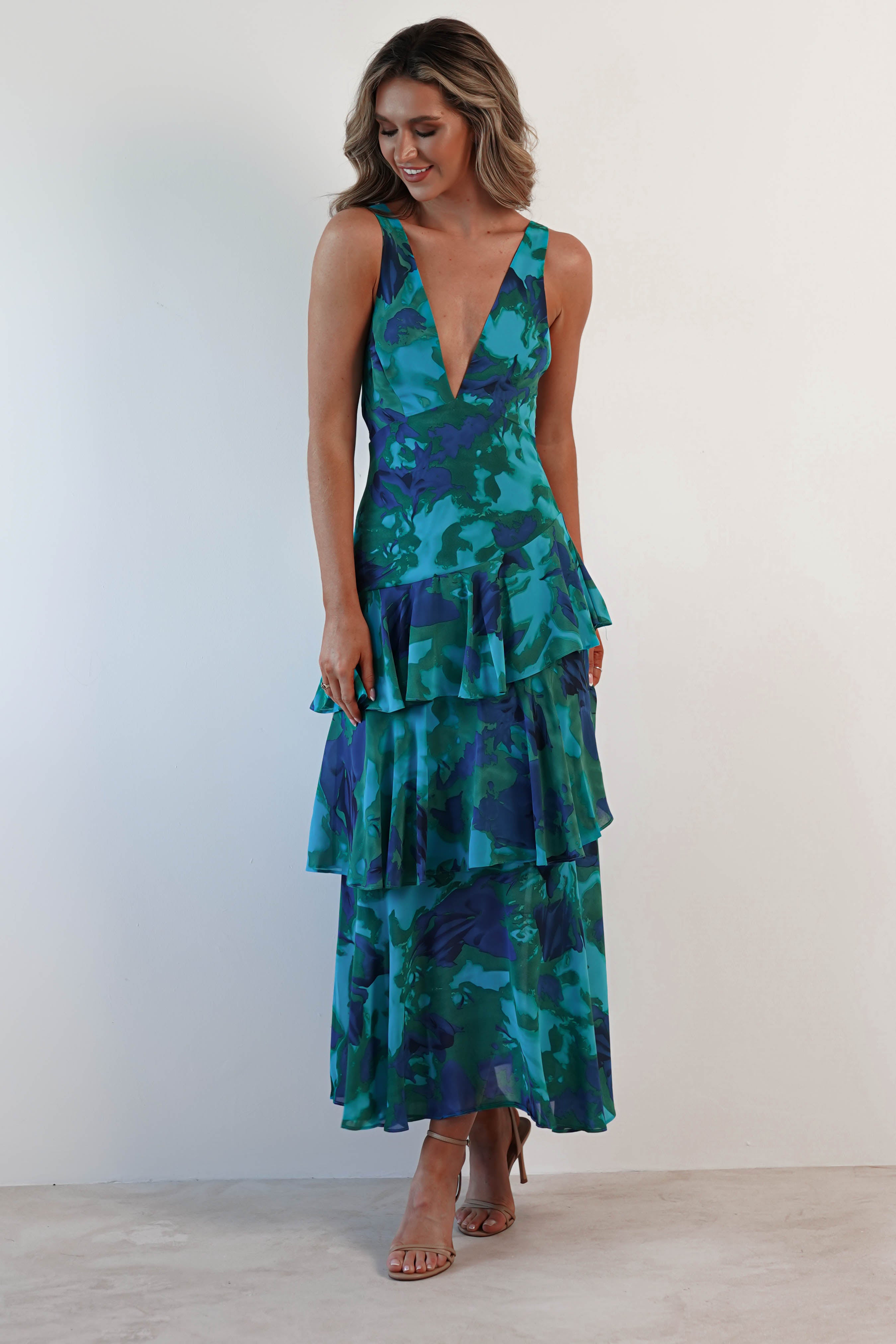 VEDA | RUFFLE MIDI DRESS