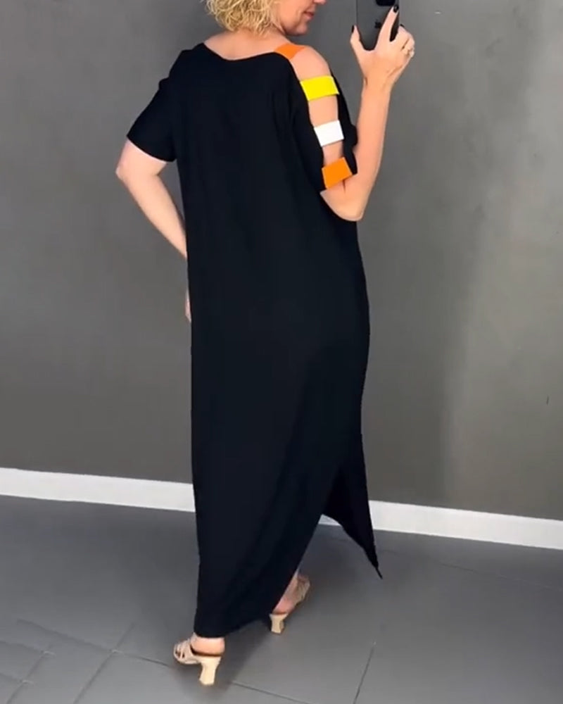 Primina™ - Off-the-shoulder jurk met uitgesneden print en split