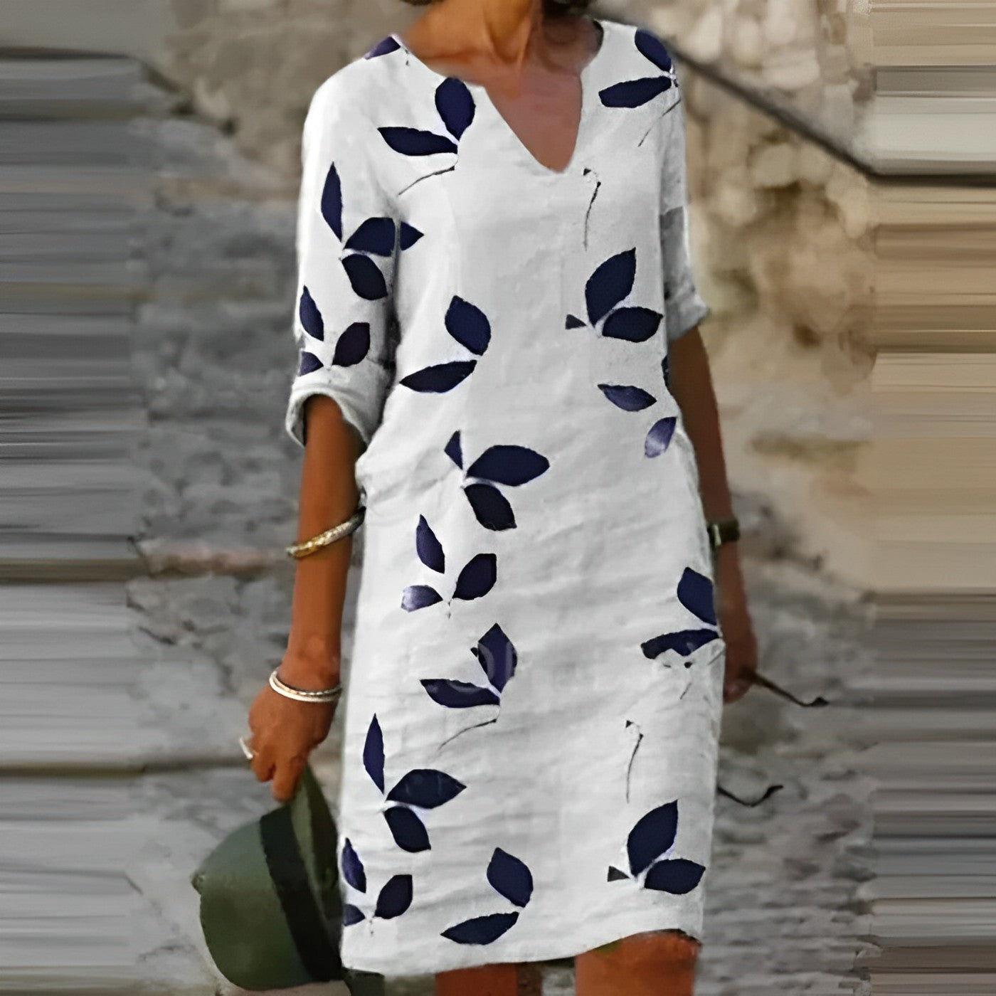 Zadie - Prachtige zomerjurk met bladprint
