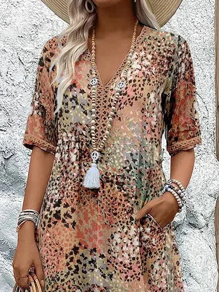 Samantha™ elegante bloemige midi-jurk