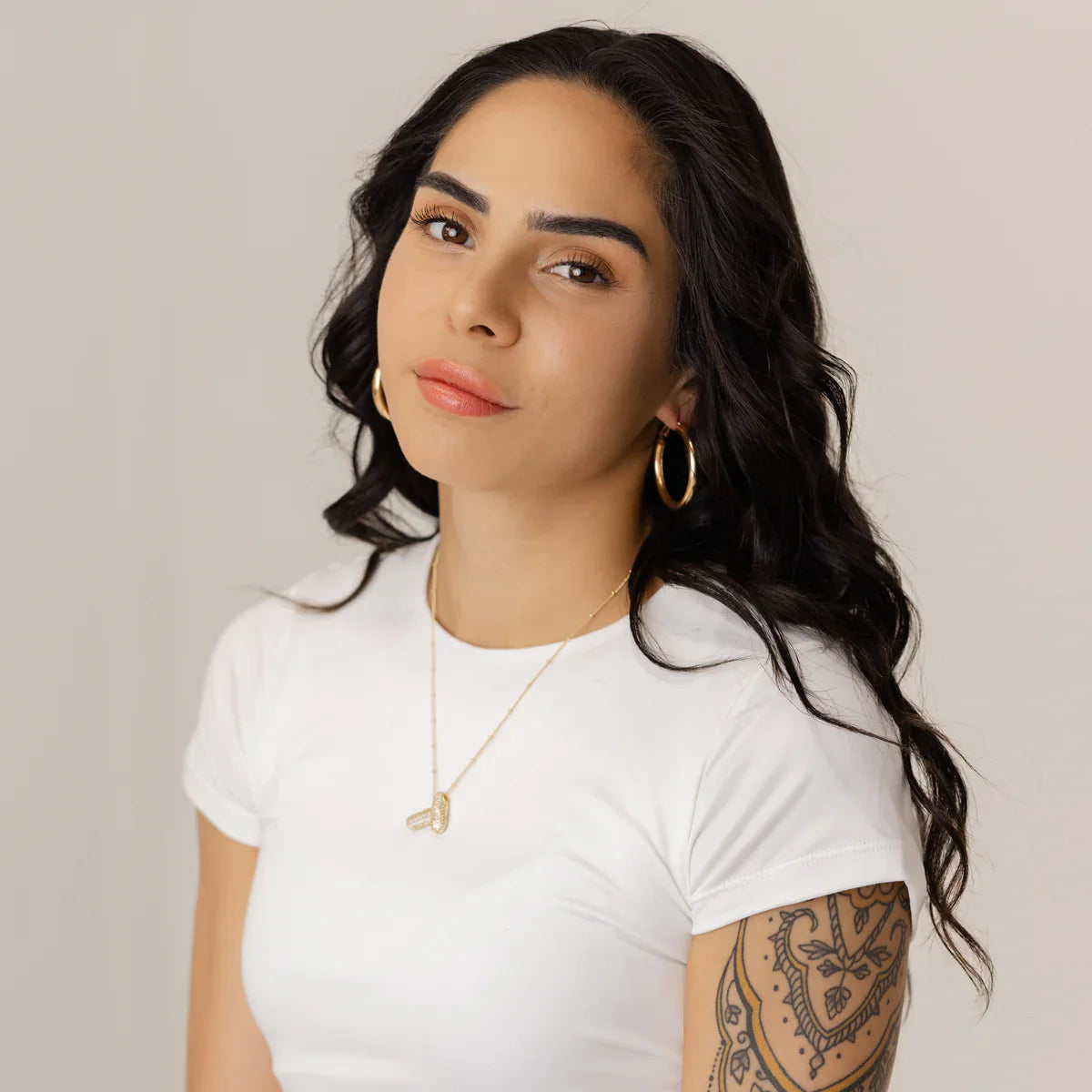 Bubble Initial Diamond Necklace