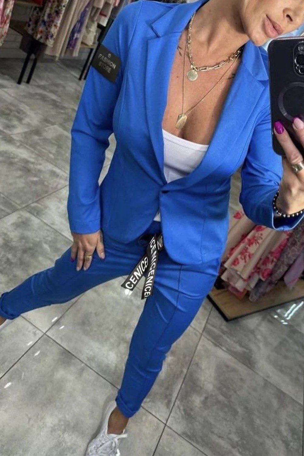 Fenna™ Casual tweedelige set in effen kleur voor dames